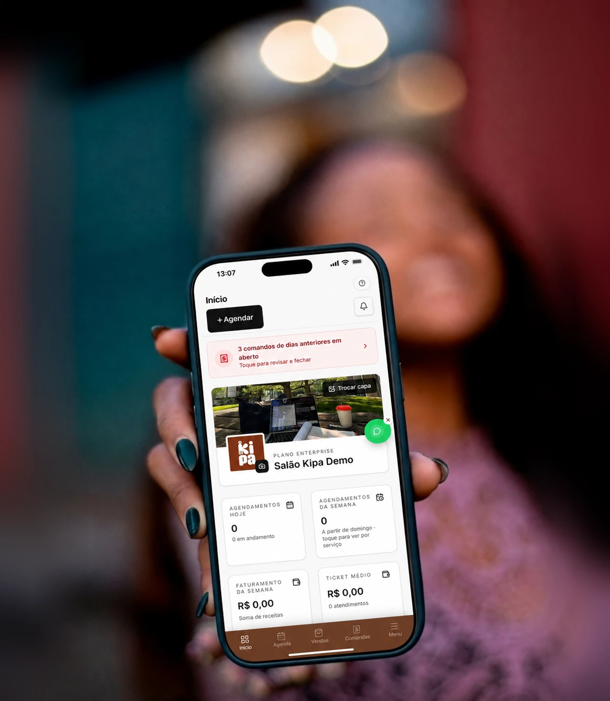 App da Kipa aberto no celular